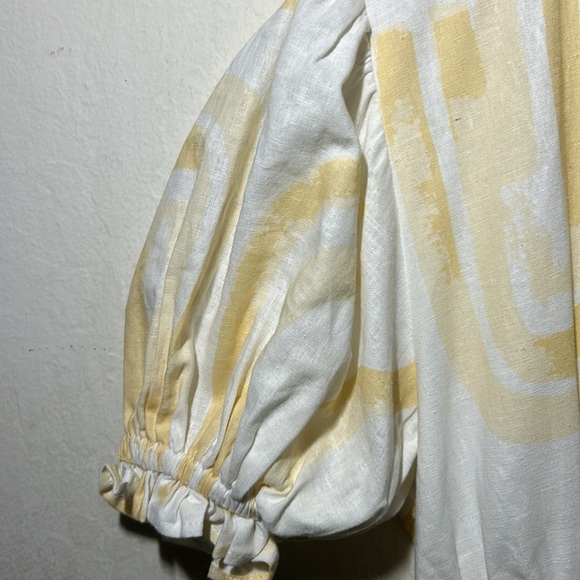 Dani Skirt Luca Frill Dress Yellow/Cream Front Tie Size Small - Picture 7 of 11